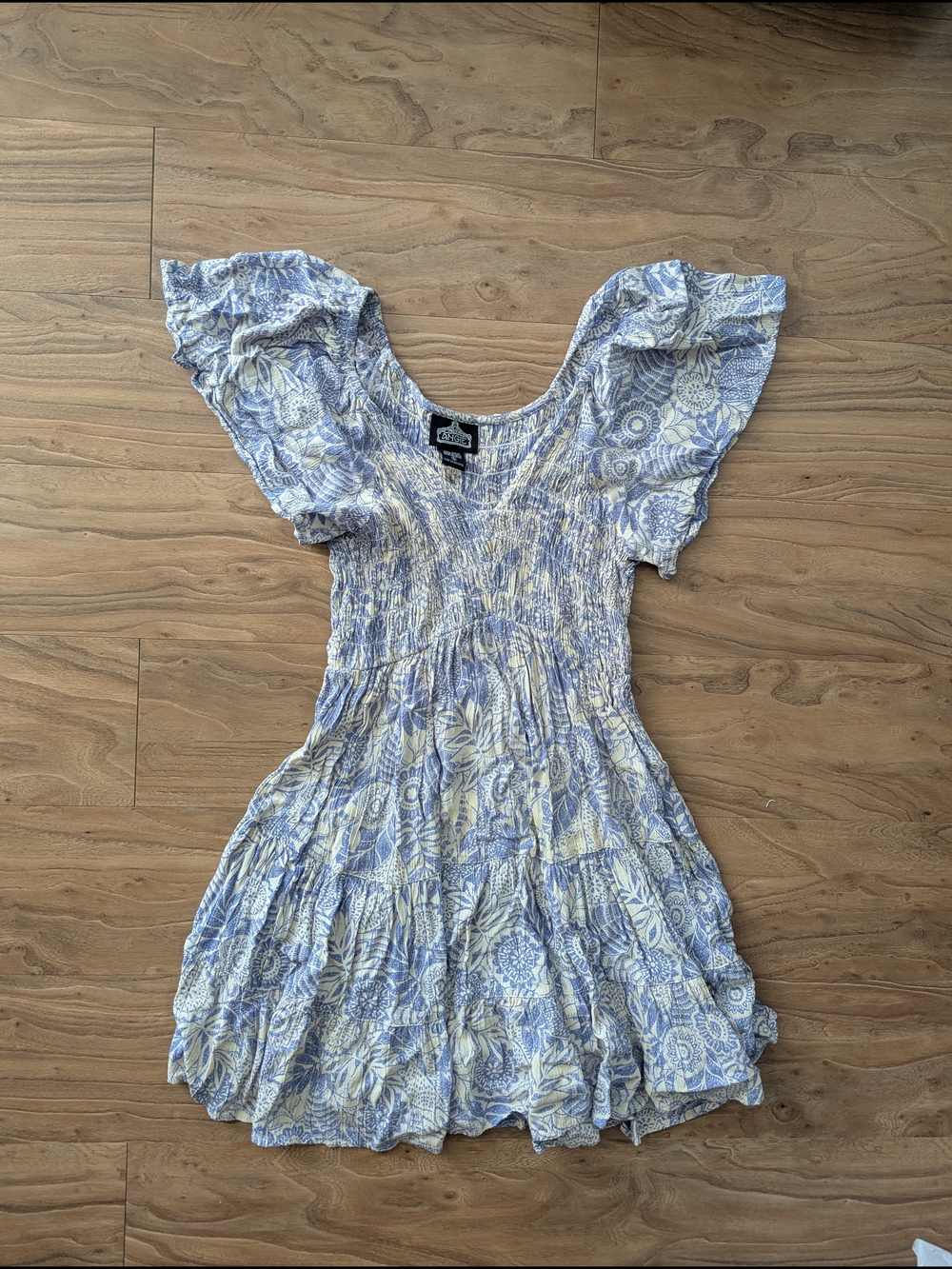 Angie Lavender and Cream Floral Smocked Dress